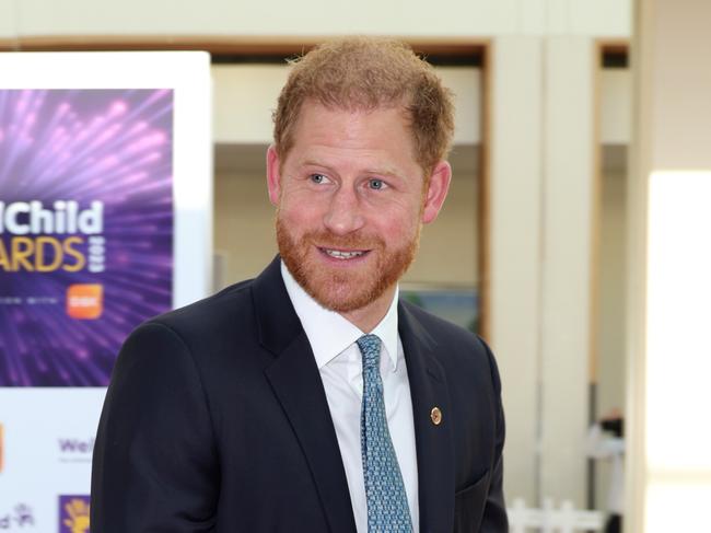 Prince Harry seemed happy to be back in Britain. Picture: Getty Images