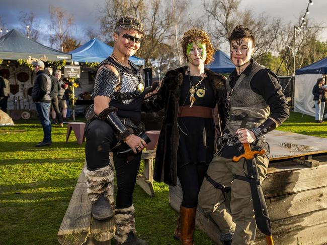 Willie Smith's Midwinter Festival Huonville - Michelle Winter, Alice Toner and Evie Grove Smith. Picture: Caroline Tan