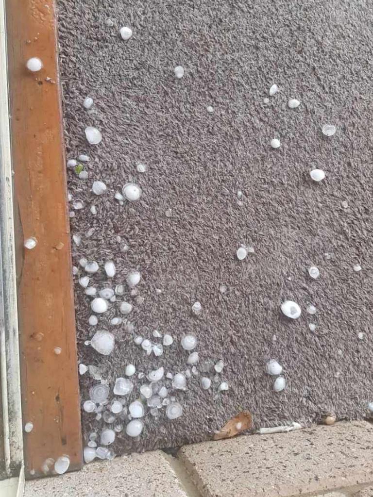 Hail in a severe thunderstorm at Caboolture.