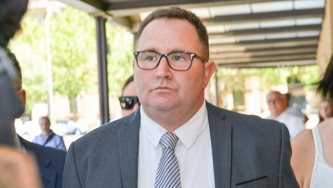 Paramedic Matthew McLean leaves the District Court in Adelaide after being found not guilty of causing death by dangerous driving. Picture: NCA NewsWire / Brenton Edwards