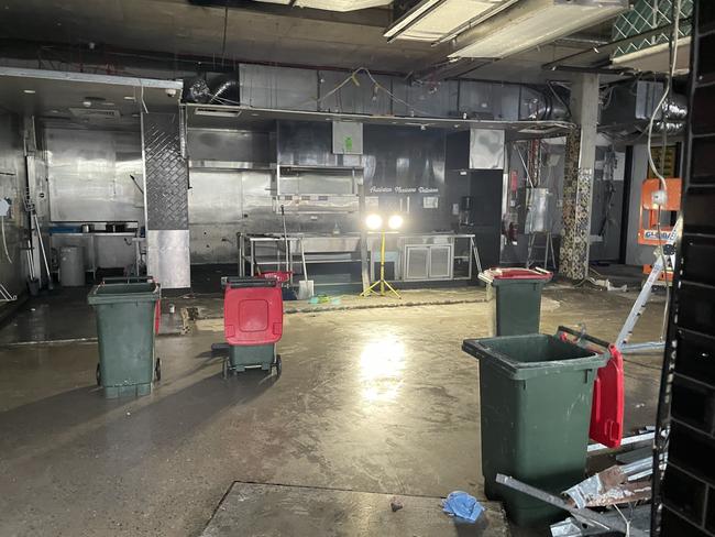 The stripped interior of the Townsville CBD Guzman y Gomez store. Picture: Leighton Smith.