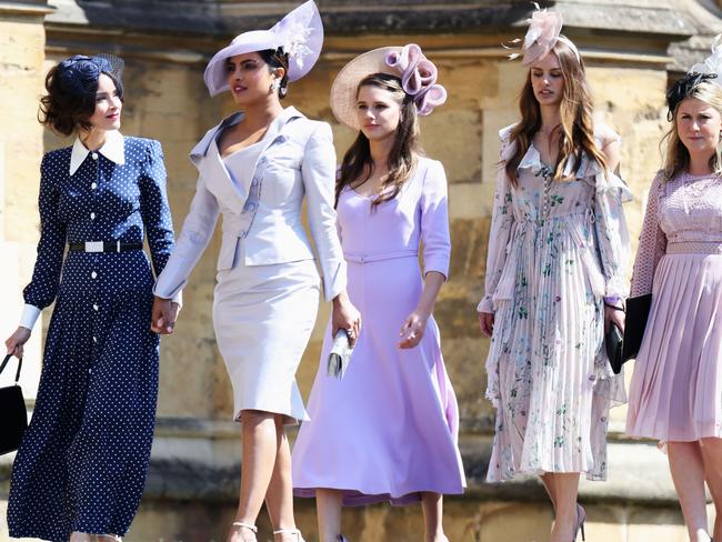 Priyanka Chopra, second from left, at Meghan Markle’s wedding. Picture: Chris Jackson/Getty Images