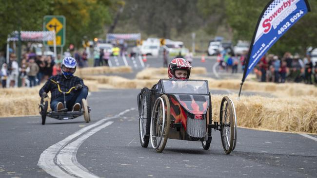 Alex Atwell leads in a senior class of the in the first Greenmount Billy Cart Challenge, on November 25, 2023. Picture: Kevin Farmer