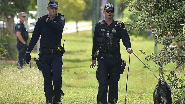 Police lead a patrol after a series of crimes in Townsville suburbs. File PHOTO