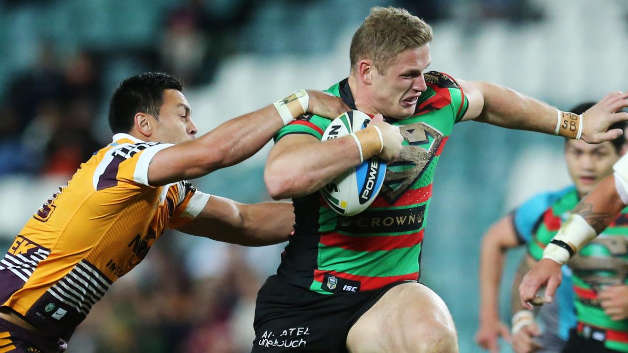 George Burgess of Souths during the South Sydney Rabbitohs v Brisbane Broncos round 25 NRL game at Allianz Stadium, Sydney. pic Mark Evans