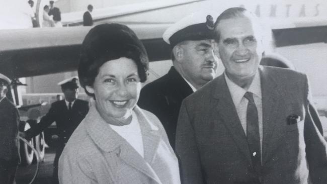 WWI digger Private Patrick Aloysius Byrne's daughter Mary Eileen with husband and Australia's eighteenth Prime Minister Sir John McEwen. Date unknown. Pic: supplied by family