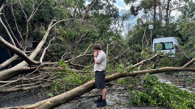 Damage to Dreamworld caused by the Christmas Day storm on the Gold Coast. Picture: Supplied.