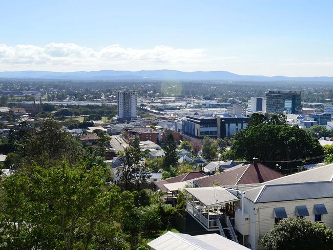 Views of the Ipswich CBD from the water tower on Denmark Hill.