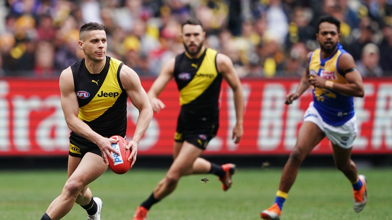 Dion Prestia will face the Lions in their crucial Qualifying Final despite pulling up sore from their Round 23 hit-out. Picture: AAP Image