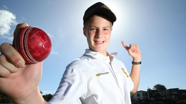 Kieran O'Loughlin 12 of Morphett Vale (Cricket player, Port Noarlunga Cricket Club) at Port Noarlunga Oval. He filled in for the club's B grade and took five wickets to help the side win a match last weekend. 04/02/16 Picture: Stephen Laffer