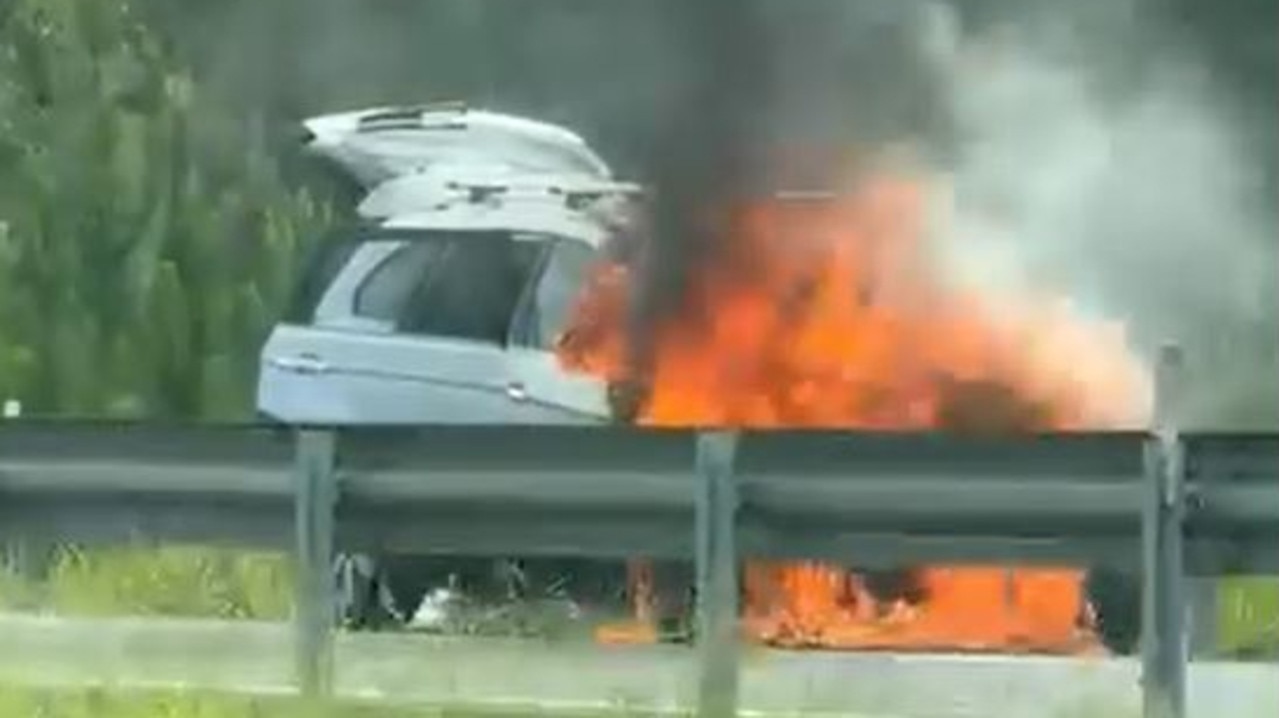 40-min delays as car bursts into flames on Bruce Hwy