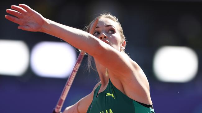 Kelsey-Lee Barber comfortably progressed through to the final in the javelin. Picture: Getty Images