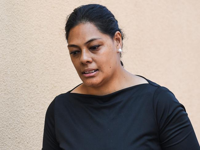 Sydney mother Sharon Amone arrives at Glebe Coroners Court for the inquest into the death of her daughter at Fairfield Hospital.