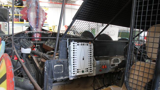 The Henley on Todd Viking boat in the Alice Springs Correctional Centre prison industries workshop August 7, 2024. Picture: Gera Kazakov