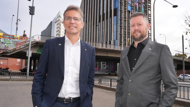 Adelaide University co-Vice Chancellors Professor Peter Hoj (left), and Professor David Lloyd (right). Picture: Dean Martin