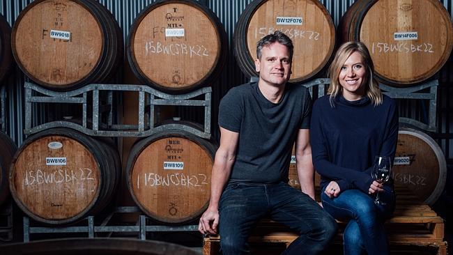 Andre Bondar and Selina Kelly at their McLaren Vale winery in South Australia. Picture: Josh Geelan.