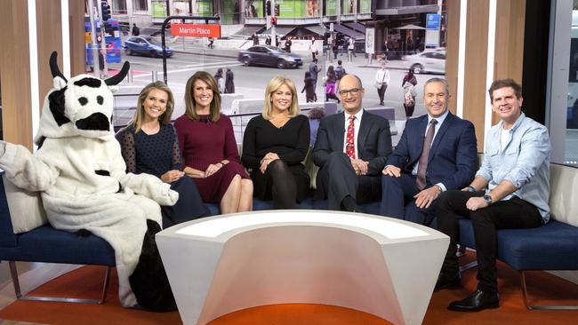 Sunrise have locked in Edwina Bartholomew, Natalie Barr, Samantha Armytage, David Koch, Mark Beretta and Sam Mac for 2019. Picture: Seven Network