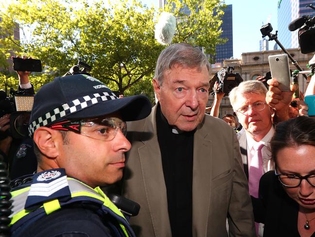 MELBOURNE, AUSTRALIA - FEBRUARY 27: Cardinal George Pell arrives at Melbourne County Court on February 27, 2019 in Melbourne, Australia. Pell, once the third most powerful man in the Vatican and Australia's most senior Catholic, was found guilty on 11 December in Melbourne's county court, but the result was subject to a suppression order and was only able to be reported from Tuesday. The jury was unanimous in their verdict, finding Pell guilty on five counts of child sexual assault in December 1996 and early 1997 at St Patrick's Cathedral.  (Photo by Michael Dodge/Getty Images)