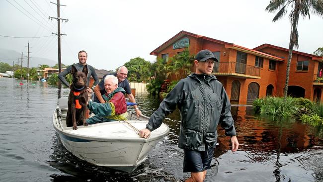 Residents of North Haven south of Port Macquarie were evacuated to higher ground on Saturday. Picture: Nathan Edwards