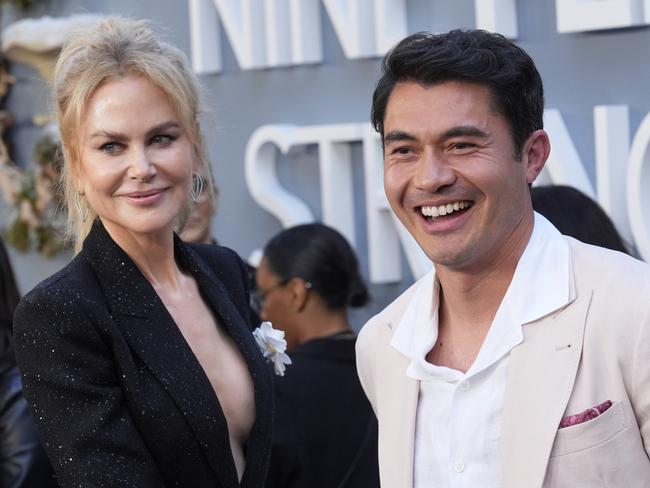 Nicole Kidman, left, and Henry Golding, at the season two premiere of Nine Perfect Strangers in Los Angeles this month. Picture: AP Photo/Chris Pizzello