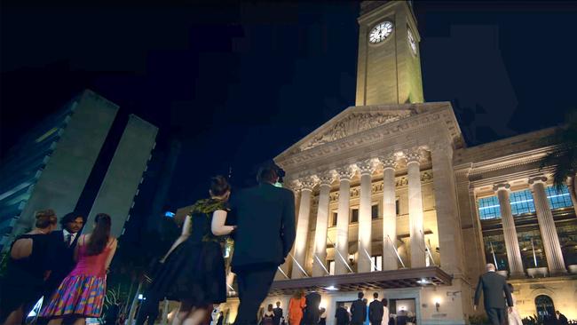 The Brisbane Town Hall in Boy Swallows Universe. Picture: Netflix