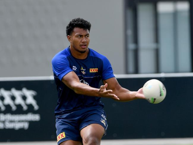 North Queensland Cowboys training at Hutchinson Builders Centre. Peter Hola. Picture : Evan Morgan