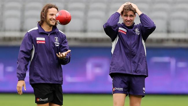 Luke Ryan, right, was back to his KFC SuperCoach best against the Crows. Picture: Will Russell/AFL Photos