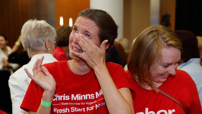 Rose Jackson (left) pictured when Labor won the state election. Picture: NCA NewsWire/David Swift