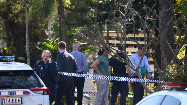 Police are at a Mitchelton home after two bodies were found inside. Picture: NewsWire/ David Clark