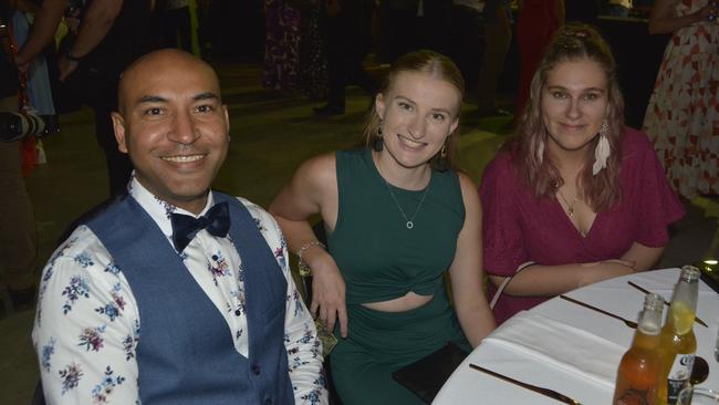 (From left) Charles, Anthea and Melissa at the Apple and Grape Gala Ball on Friday, March 1, 2024. Photo: Jessica Klein