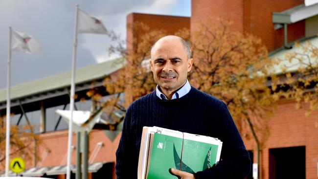 Tea Tree Gully councillor Paul Barbaro outside the City of Tea Tree Gully council building. Picture: Sam Wundke