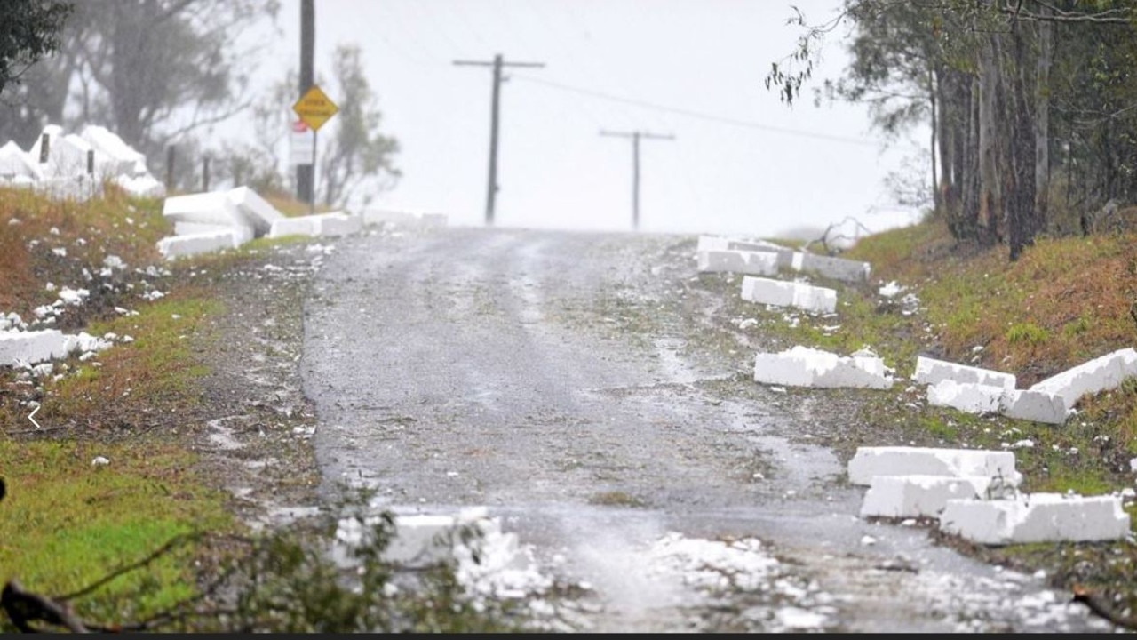 Debris along McIntosh Creek Rd, Gympie. Picture: Renee Albrecht