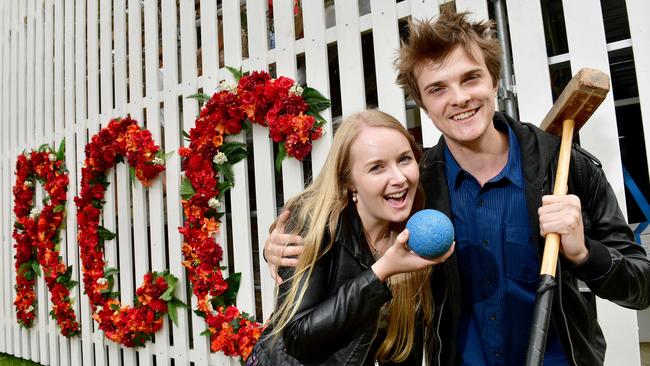 Sonya Hilton and Luke Warland at the Royal Croquet Club. Picture: Keryn Stevens