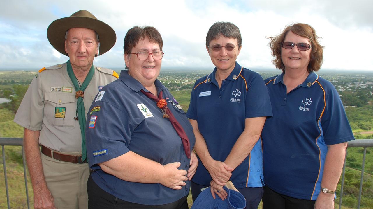 Long-time Charters Towers Scout member Stewart Macdonald, Millchester Scouts group leader Ginny Forster, Girl Guides Queensland executive board member Margaret Miller and district leader Lyn Prichard.