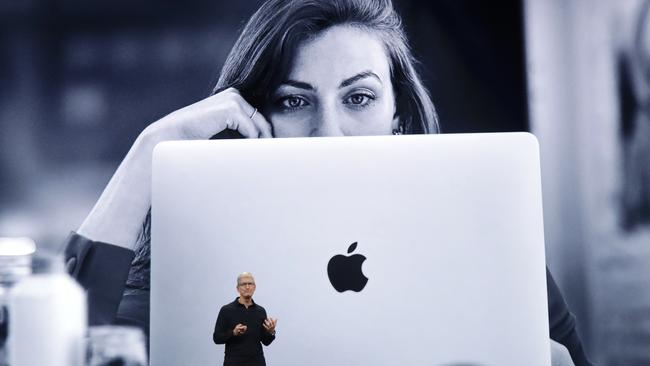 Tim Cook at Apple’s annual conference in San Jose. Picture: AP