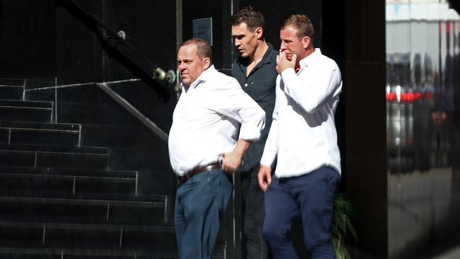 News Corp captured images of a meeting between Cameron, Steve Johnson and Dave Matthews. Picture: Toby Zerna