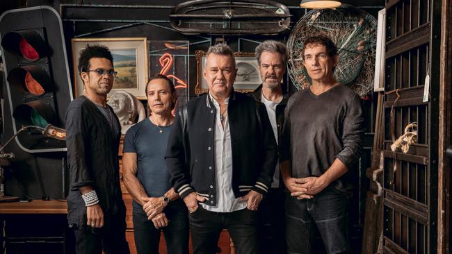 Cold Chisel. L-R: Charley Drayton, Phil Small, Jimmy Barnes, Don Walker and Ian Moss. Picture: Daniel Boud