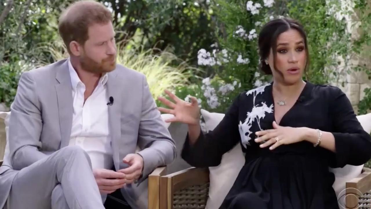 Prince William and Prince Harry reportedly spoke on the phone following his and Meghan’s bombshell interview with Oprah Winfrey. Picture: CBS