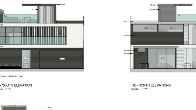 The northern elevation view of the proposed development.