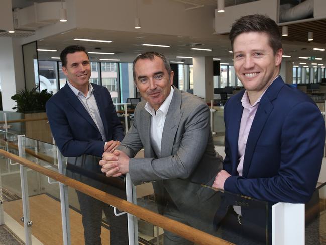 Walk-through of the new GMHBA HQ with Shane Quinn, executive chairman of Quintessential Equity & David Greig, CEO of GMHBA. Picture: Alan Barber