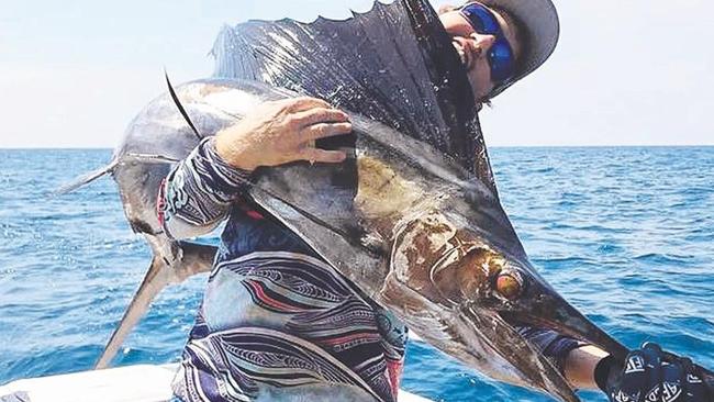 Daniel James fished with brother Jarrod for his terrific Dundee sailfish.