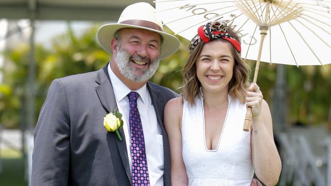 Aquis Park CEO Steve Lines and Natalie Ogbourne at the Gold Coast Turf Club. Picture: Tim Marsden