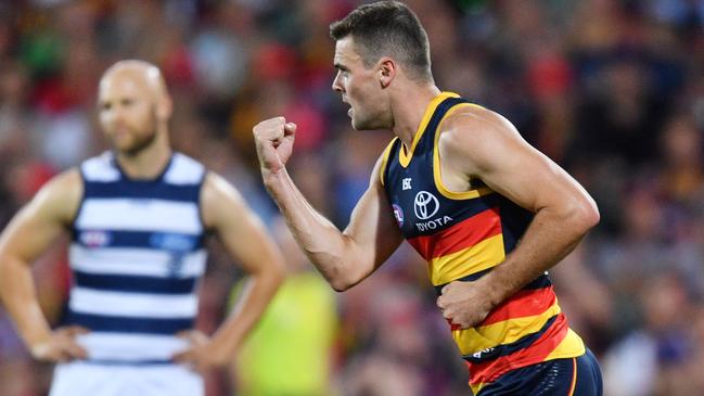 Brad Crouch is the Crows’ leading goalkicker after three rounds. Picture: AAP Image/David Mariuz