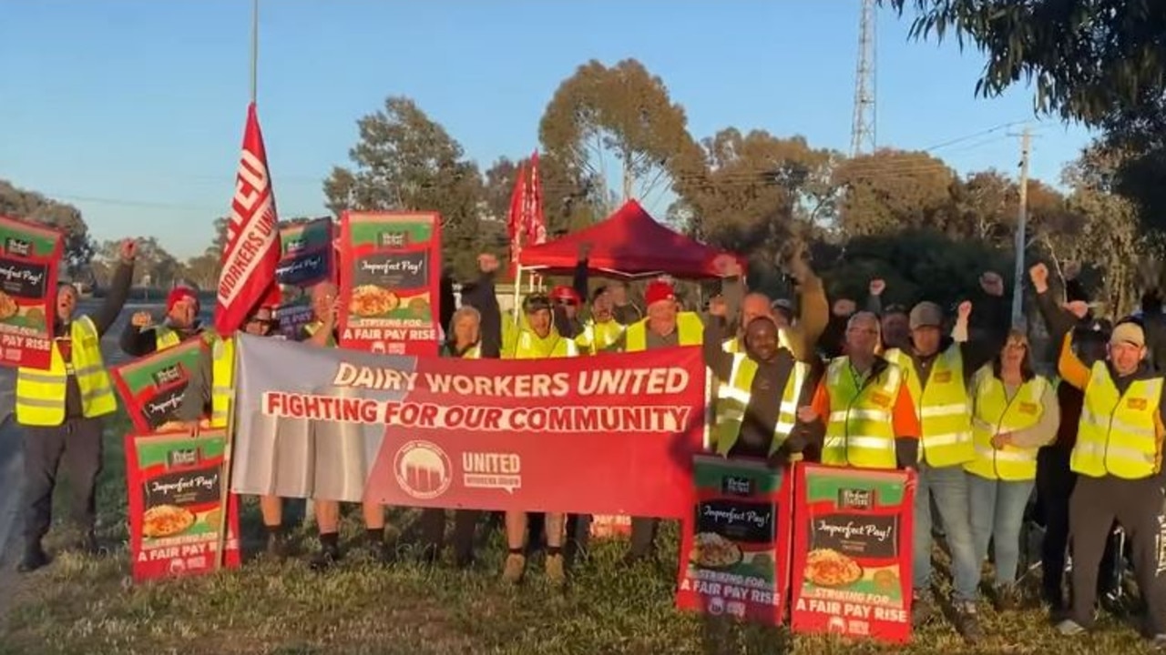 At least 1400 dairy workers across Victoria could go on ‘indefinite’ strike as early as Wednesday. Picture: Facebook