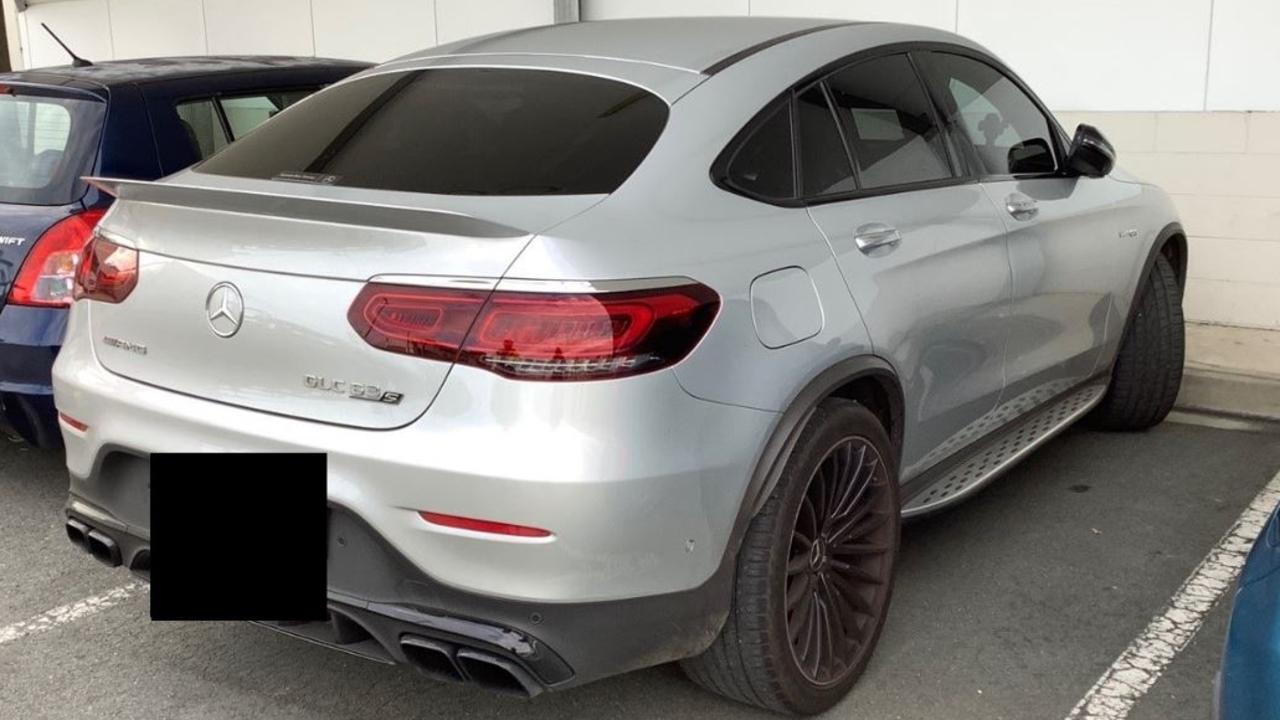 The stolen Mercedes found in Caloundra on June 7, 2022.