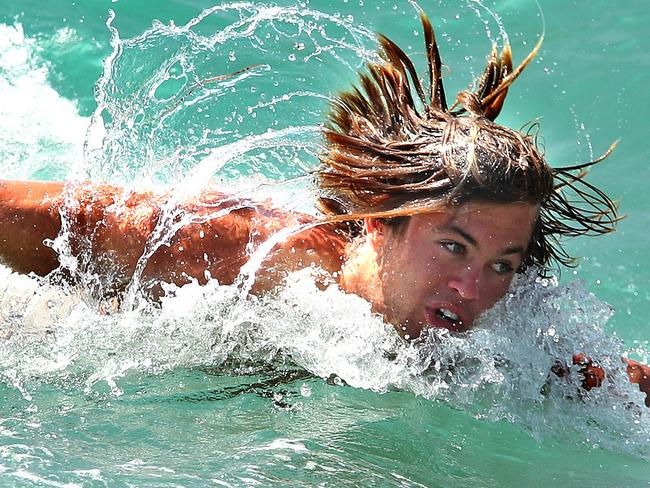 James Rowbottom during a Sydney Swans recovery beach session at South Maroubra beach. Picture. Phil Hillyard