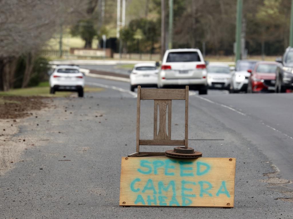 Mobile speed camera warning signs will be reintroduced in NSW just one year after they were taken away. Picture: Jonathan Ng
