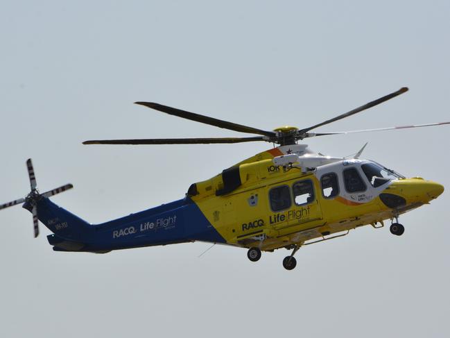 A LifeFlight Helicopter lands in Toowoomba at the rescue helicopter service's new base. LifeFlight Generic