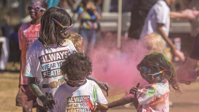 The Colour Run is on at the annual Barunga Festival. Picture: NewsWire / Glenn Campbell