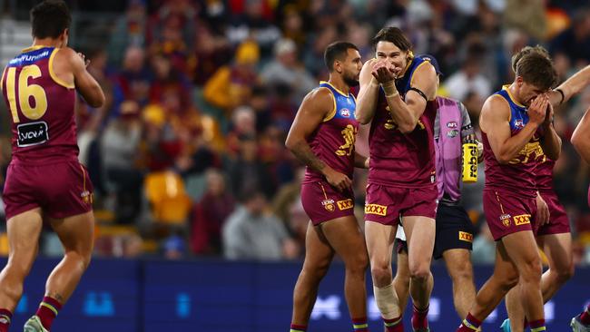 Eric Hipwood taunted Tiger Noah Balta on Thursday night. Picture: Chris Hyde/AFL Photos